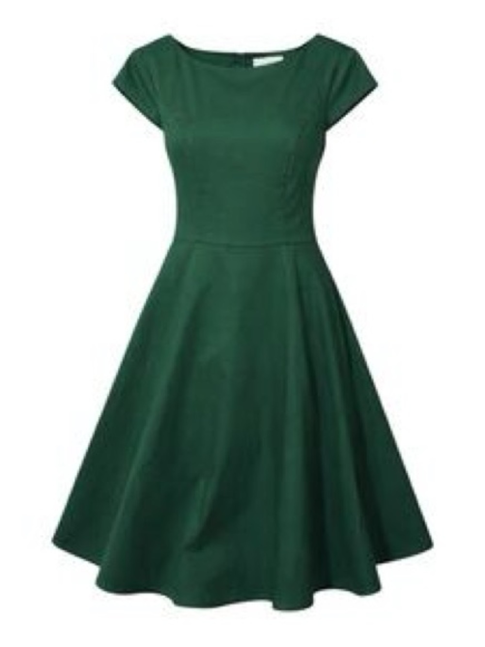 Fit-and-Flare Emerald Green Midi Dress
